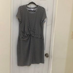 Liz Claiborne Gray Stripped Dress XXL